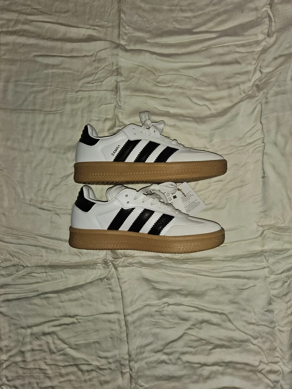 Adidas Samba XLG White and Black Sneakers With Gum Sole